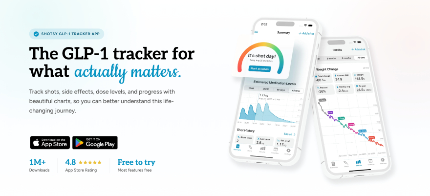Best GLP-1 tracker apps: Shotsy intro.