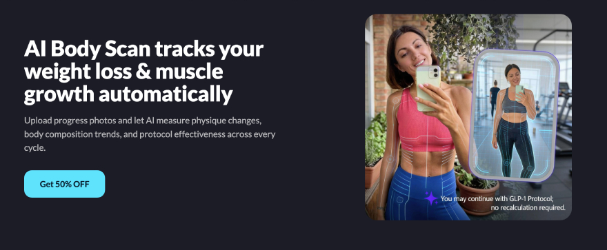 Best peptide tracker app: AI body scan with Peptides AI.