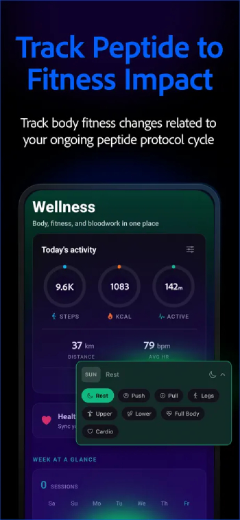 Best peptide tracker app: track your fitness impact with Peptides AI.