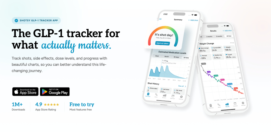 Best peptide tracking app: Shotsy promo banner.