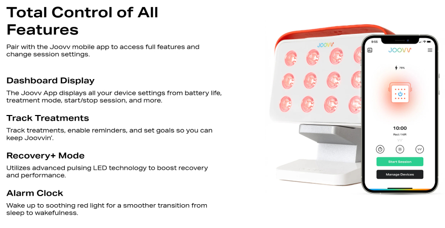 Best red light panel: features of the Joovv GO 2.0.
