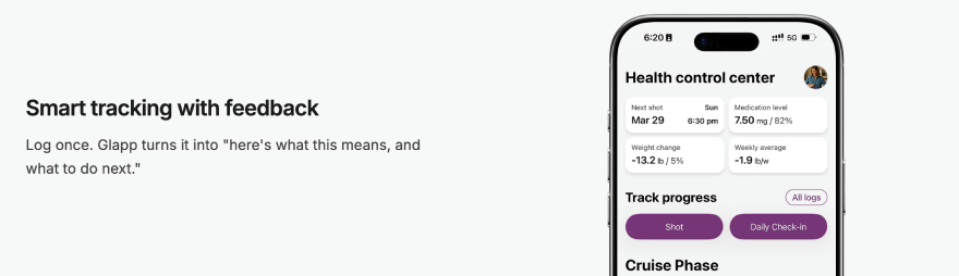 Glapp vs Shotsy: smart tracking with feedback.