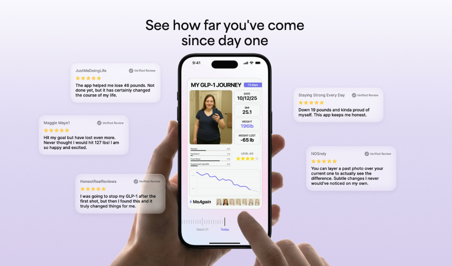 MeAgain app review: progress tracking.