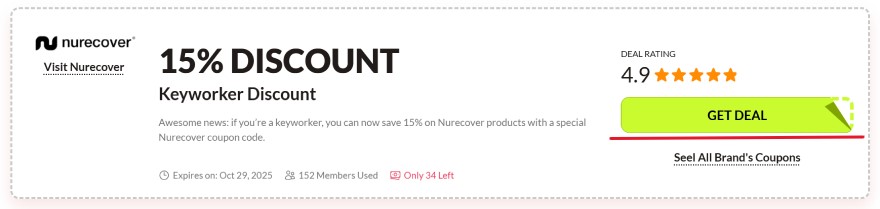 Nurecover discount codes: a Nurecover coupon.