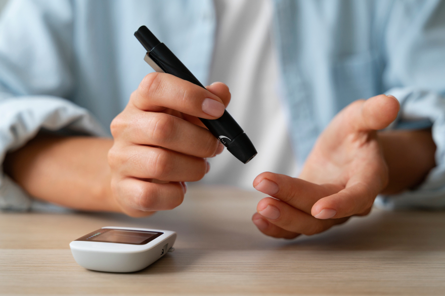 Ozempic alternatives: a person checking their blood sugar levels.