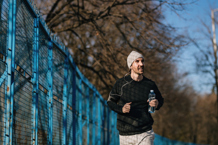Ozempic vs Wegovy: a man running.