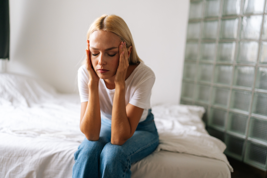 Ozempic vs Wegovy: a woman feeling ill.