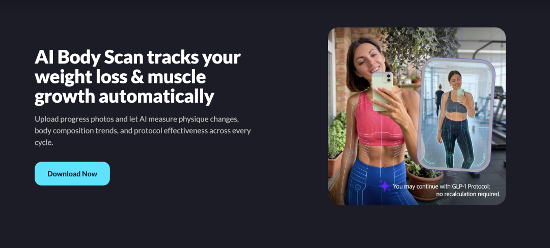 Peptides AI review: body scan feature.