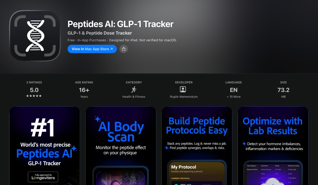 Peptides AI review: Apple App Store.