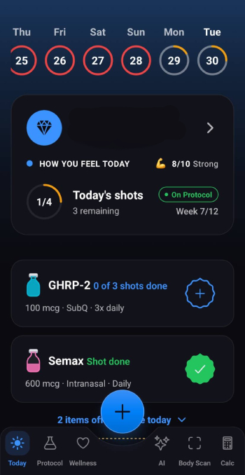 Peptides AI review: main app section.