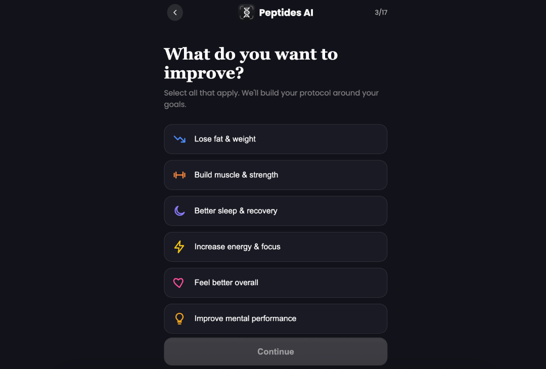 Peptides AI review: introductory quiz.