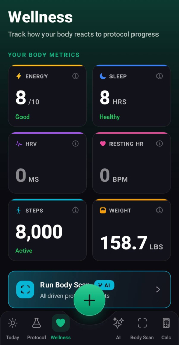 Peptides AI review: wellness metric tracking.