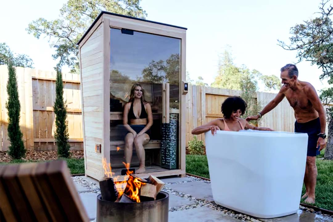 Sauna benefits: people using the Plunge Sauna Mini.