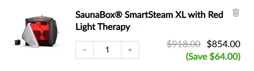 SaunaBox Black Friday: adding your products to the shopping cart.