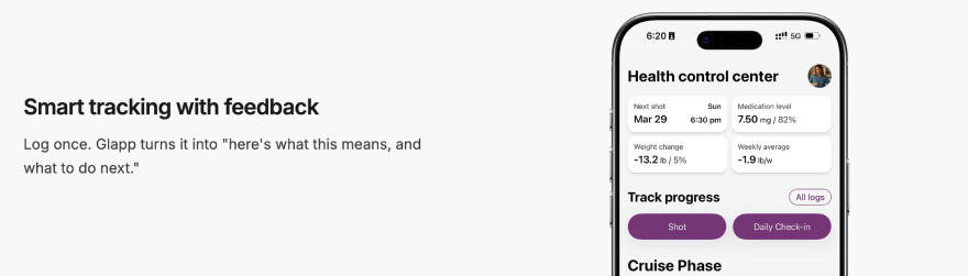 Shotsy alternatives: Glapp smart tracking with feedback.