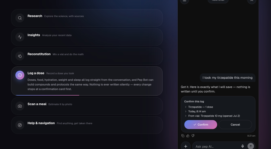 Shotsy alternatives: Pep AI chatbot.